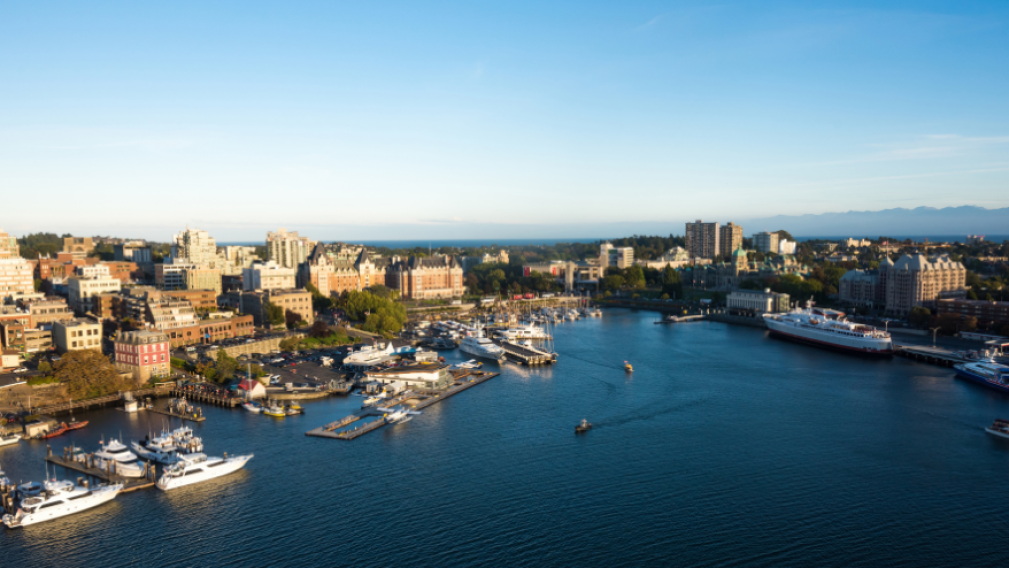 Aerial view of City from Inner Harbour