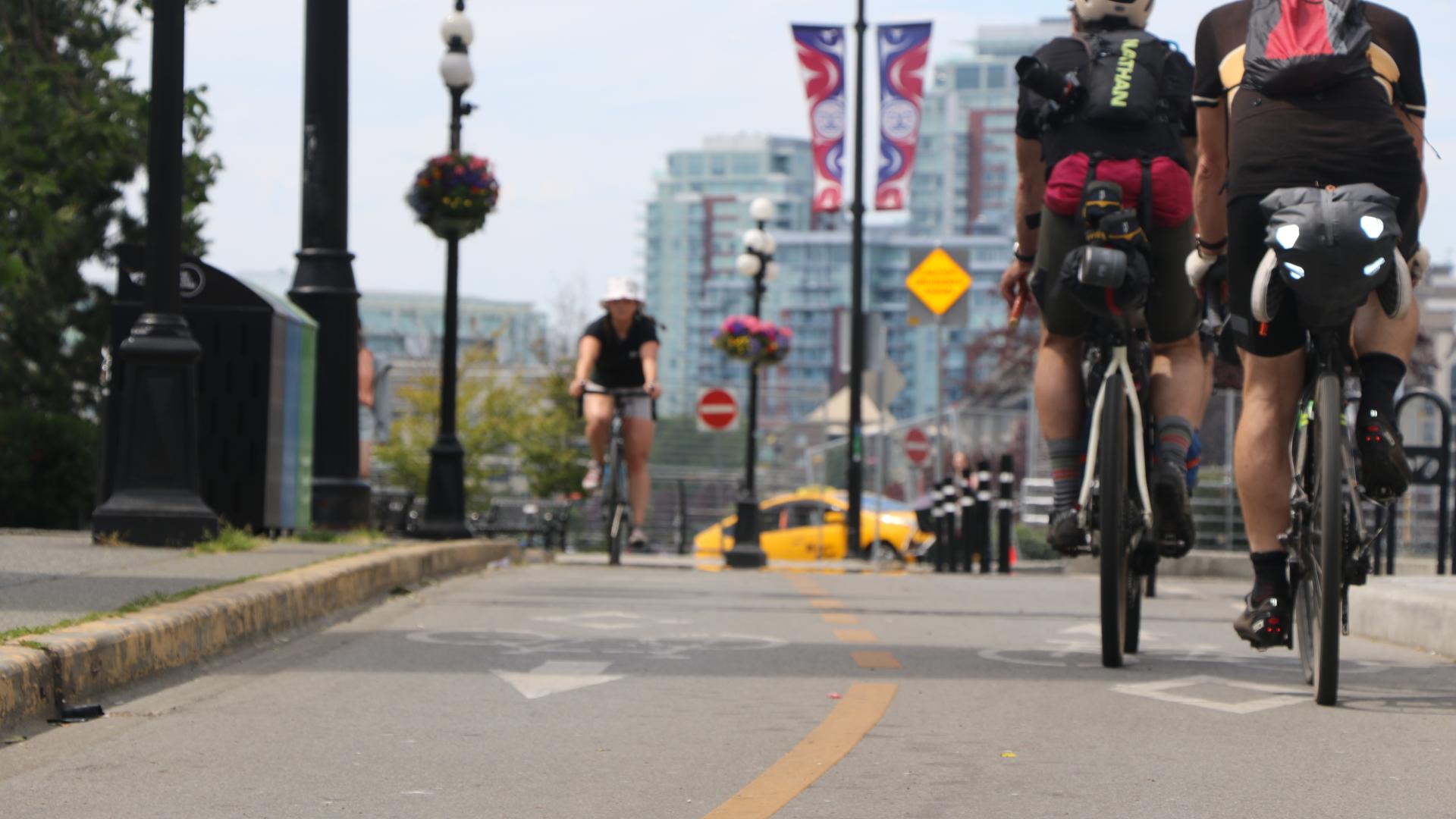 Cyclists on Wharf Street